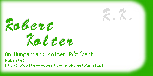 robert kolter business card